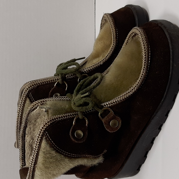 60s 70s Vintage Women's Brown Faux Fur Snow Boots Vintage Size 8 "true to size" - Picture 10 of 15